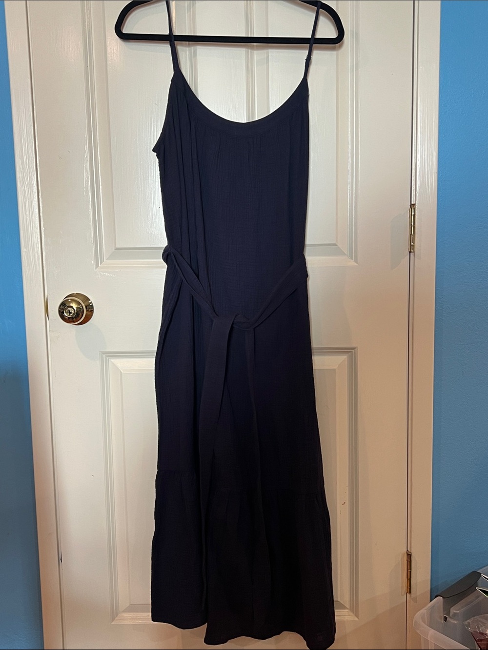 Gap navy gauze cotton dress adjustable straps
